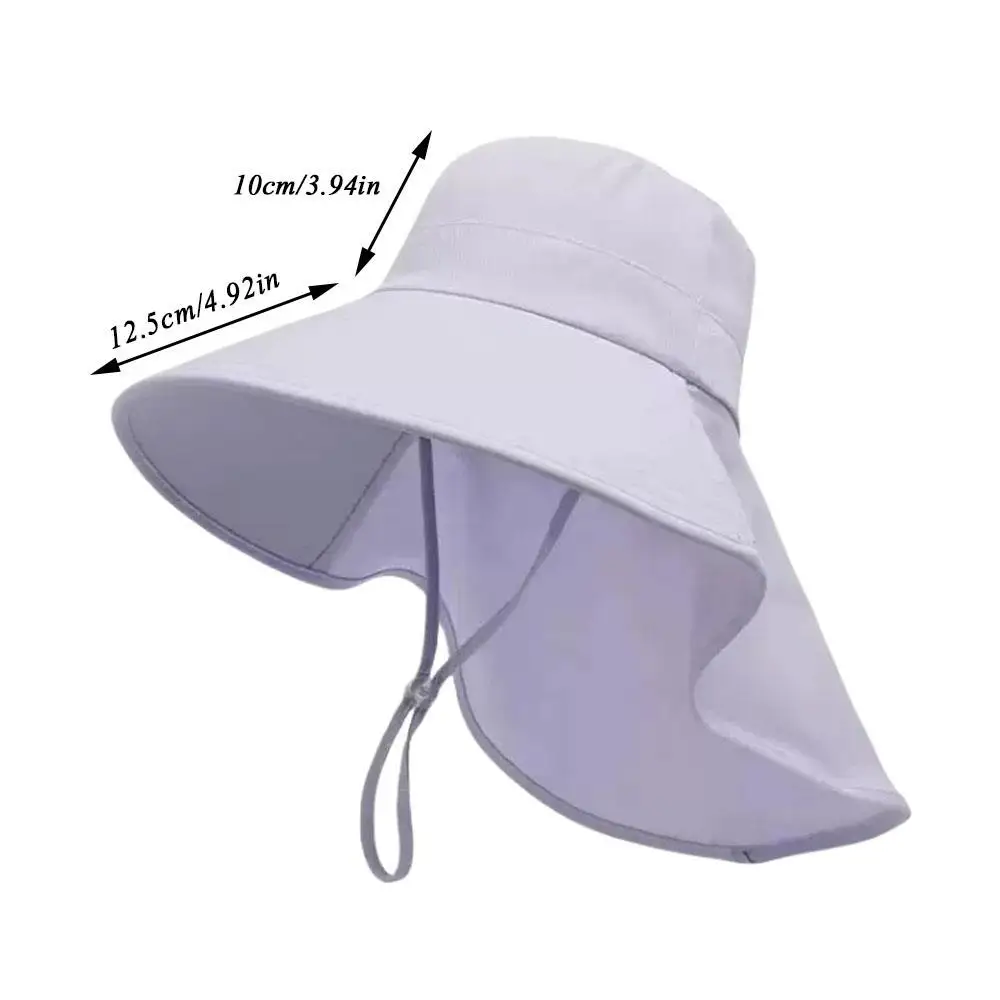 Summer Ponytail Hat With Large Brim Sun Visor Sunscreen Cap Travel Fisherman Hat Women Beach Sun Hat With Neck Flap Protection