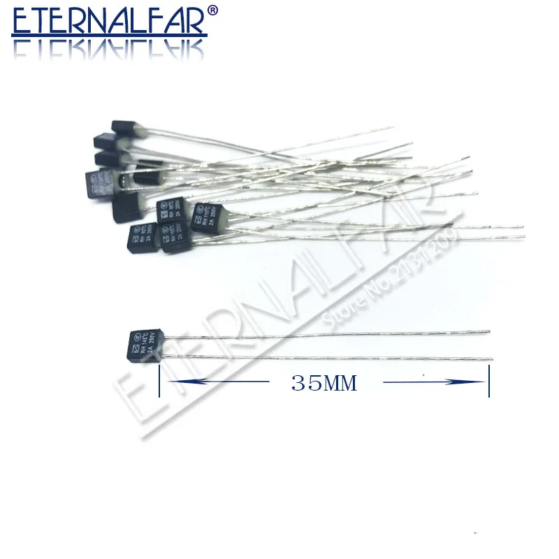 Square Fan Motor Thermal Fuse LED Fues Temperature Switches 2A 250V 92 95 105 110 115 120 125 130 135 140 145 150 degree thermal fuse temperature switch