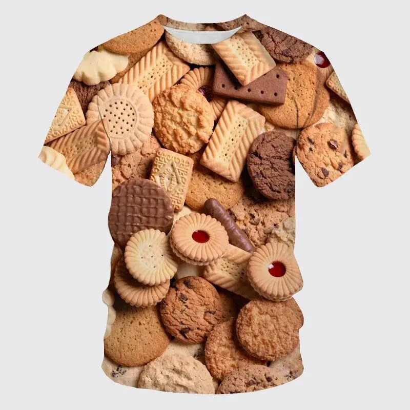 

Funny Summer Cookies 3D Print T-shirts Women Men Streetwear Casual Fashion Short Sleeve T Shirt O-neck Kids Tees Tops Clothing
