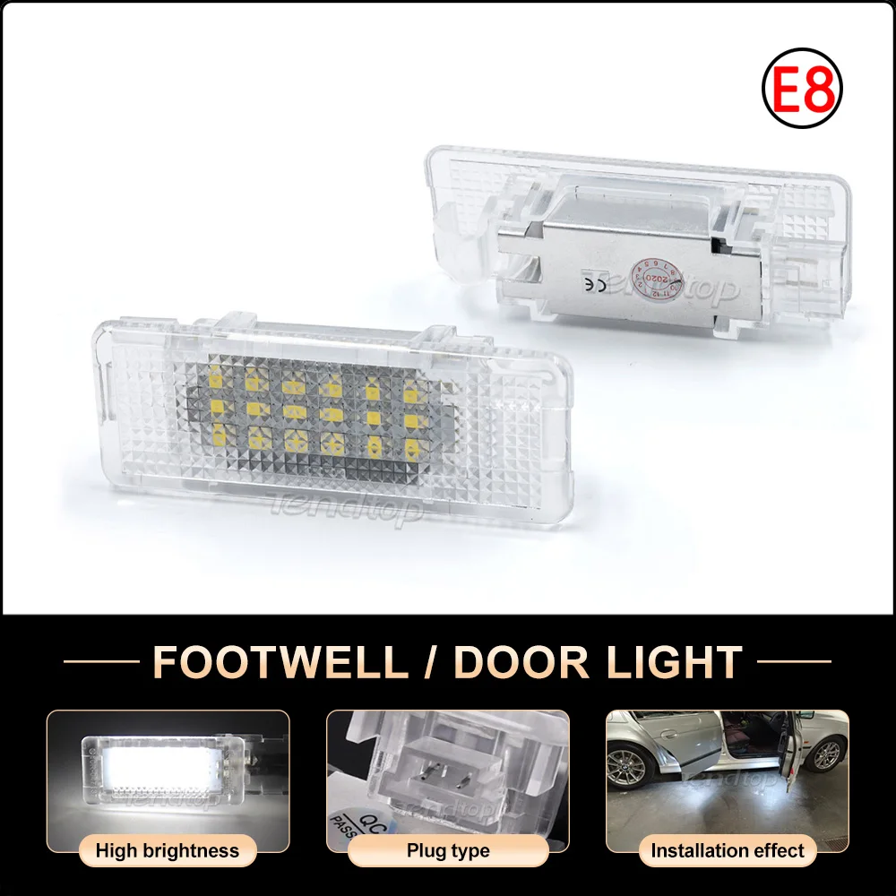 

2pcs Error Free LED Courtesy Footwell Under Door Light Interior Lamp for BMW e39 e53 X5 E52 Z8 1999-2006 Car Lamp