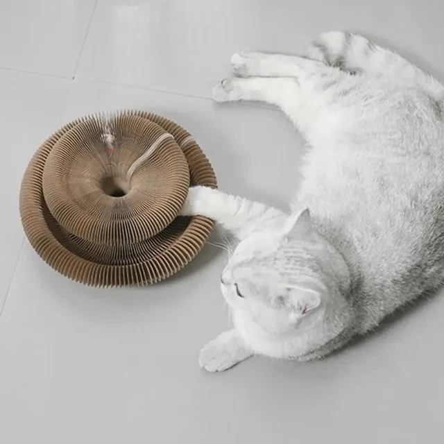 Durable Cat Toy Cat Accordion Magic Organ Cat Scratching Board Cat Toy Ball Scratch Pad Cat Scratcher Kitty Kurlz 5