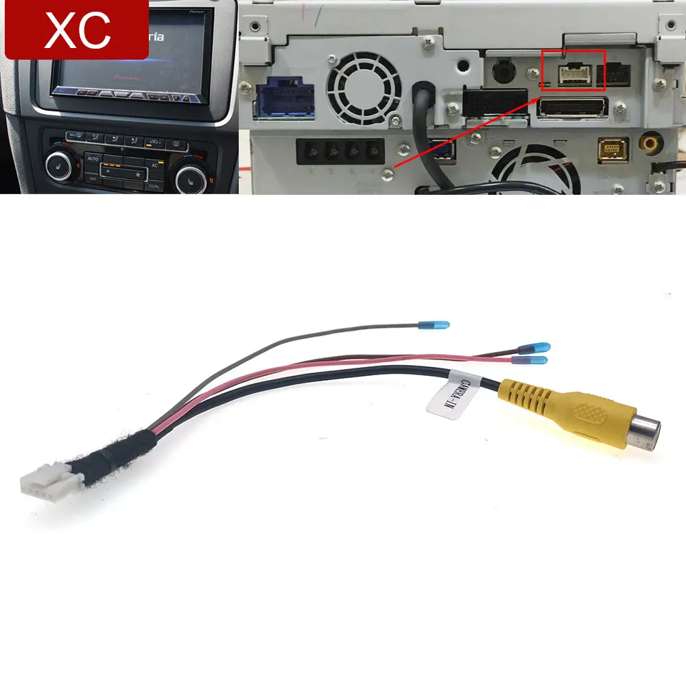 Car Radio Revers View Camera Video RCA Output Cable Adapter For 