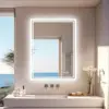 LED Light Bathroom Mirror Illuminated Wall Mounted Vanity Makeup Anti-Fog Rectangle 3 Colors Touch Light 2