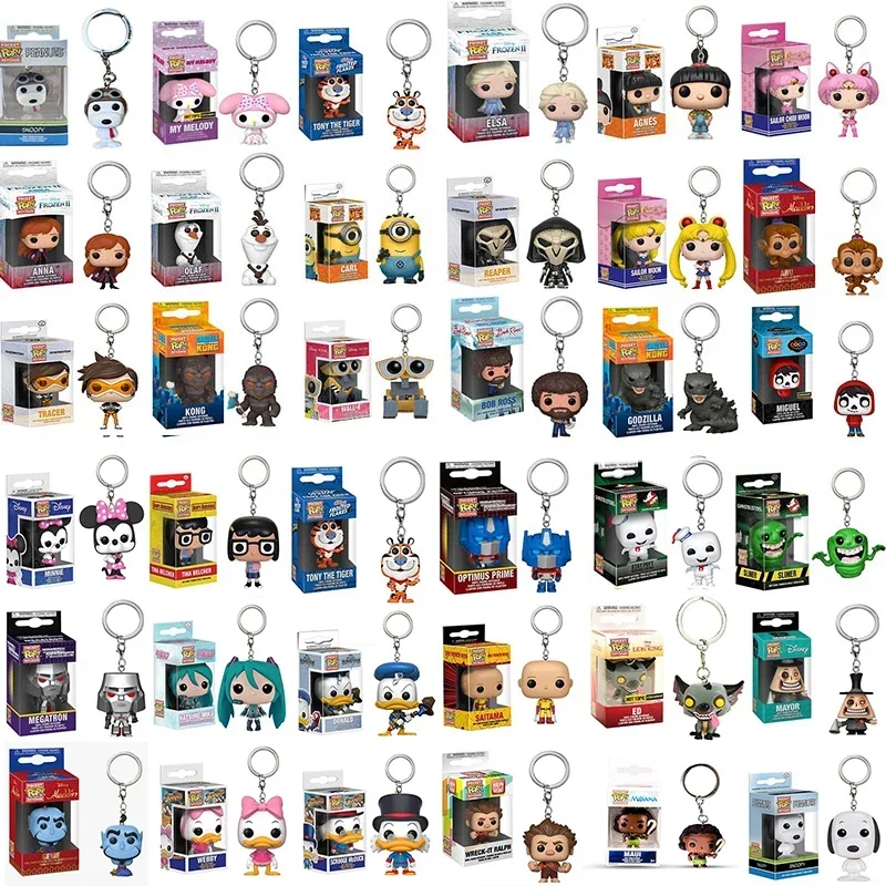 Nuovo Funko Pop Disney Portachiavi Frozen Mickey Mouse Stitch Sailor Moon Transformers Donald Tony The Tiger Godzilla Toys Gifts