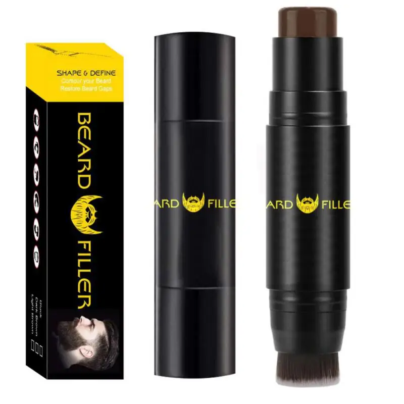 Double-ended Beard Filler Pen Waterproof Sweatproof Beard Filling Natural Shaping Tool Mustache Repair Pencil For Men