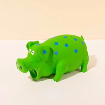 Squeaky Pig Dog Toy Durable Rubber Pig Squeaker Dog Puppy Chew Toys Latex Interactive Cute Toy for Small Medium Large Dogs 6
