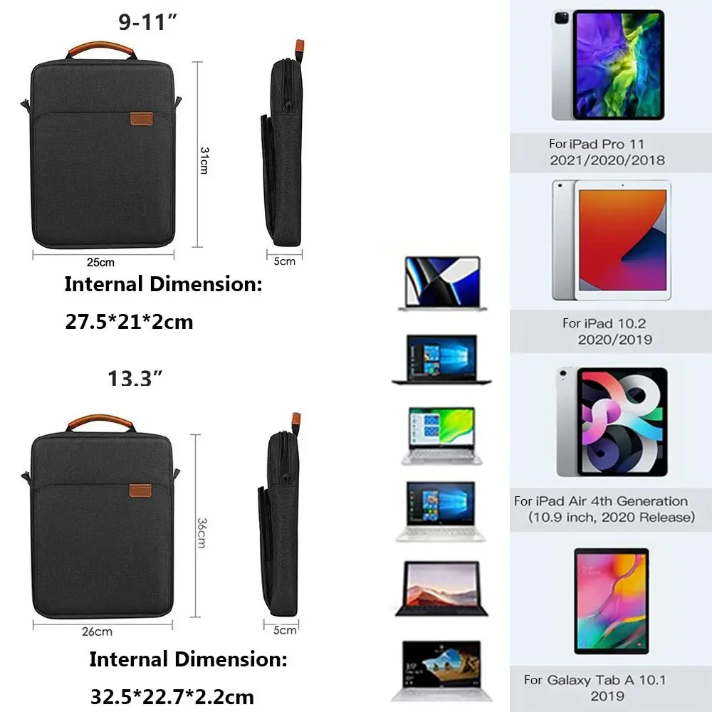 Bolsa de Ombro Portátil Estojo para Tablet Ipad Galaxy Tab Estudante Adulto Bolsa Crossbody de Negócios 911 13.3 Novo - Imagem 3
