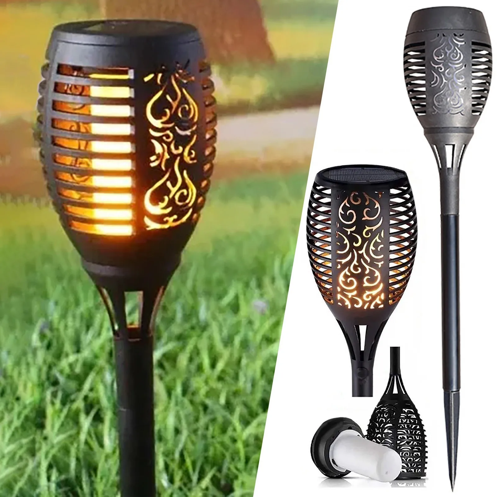 

Solar 51led Flame Light Torch Outdoor Induction Garden Courtyard Floor Decoration New Fashion and Simple Home Furnishings 2023