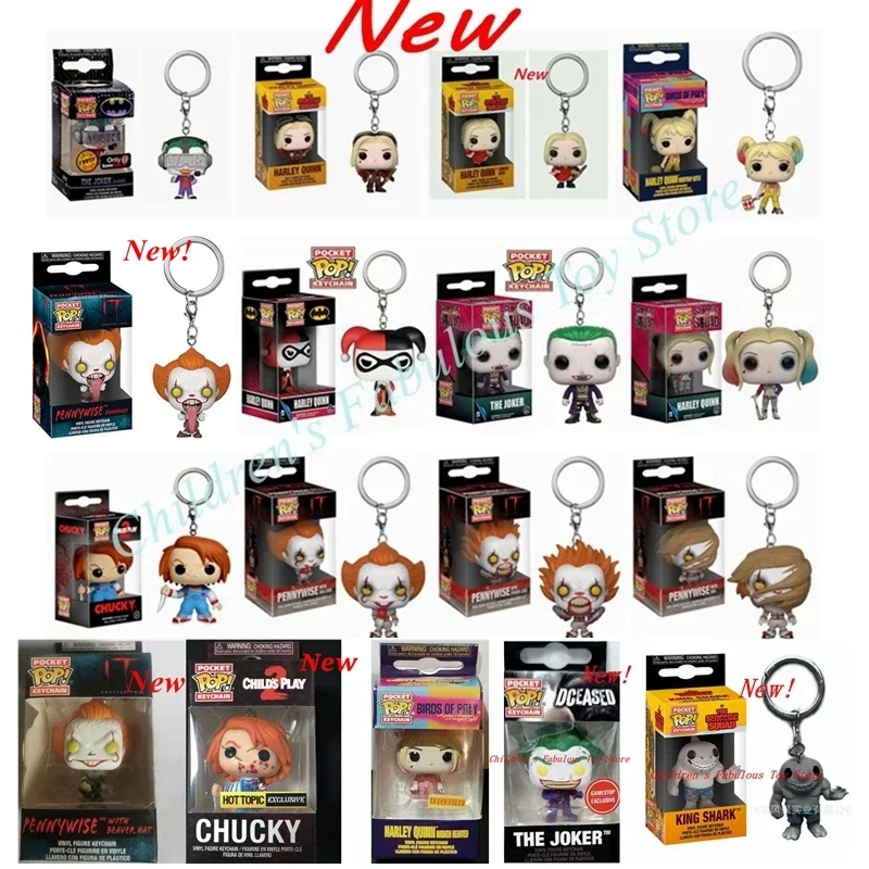Funko 25 Stili Con Scatola Portachiavi Tascabili Suicide Squad Joker Pennywise Scream Chucky Joker Vr Portachiavi Joker Action Figure Toys