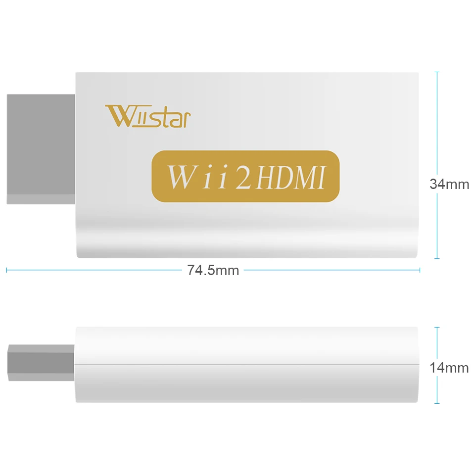 Wiistar Wii to HDMI Converter Wii2HDMI Adapter 1080P +3.5mm Audio Output video converter