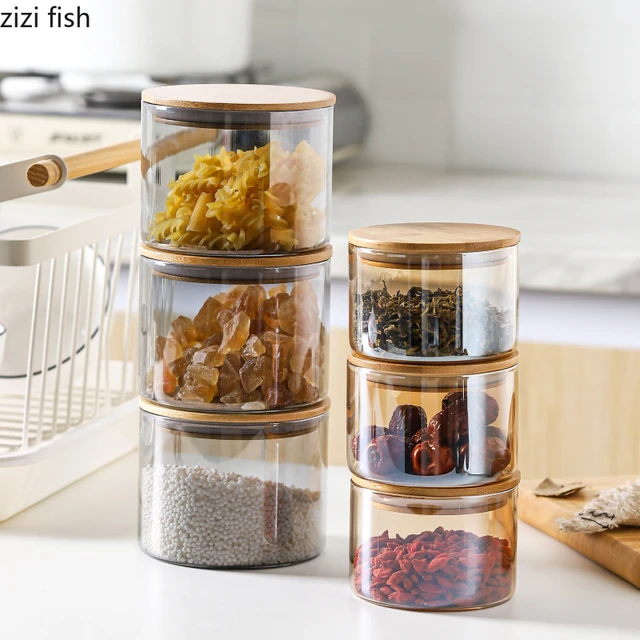 Glass Storage Jar Airtight Jar, Decorative Tea Storage Container Glass  Canisters for Candy, Loose Tea, Sugar, Spice - AliExpress