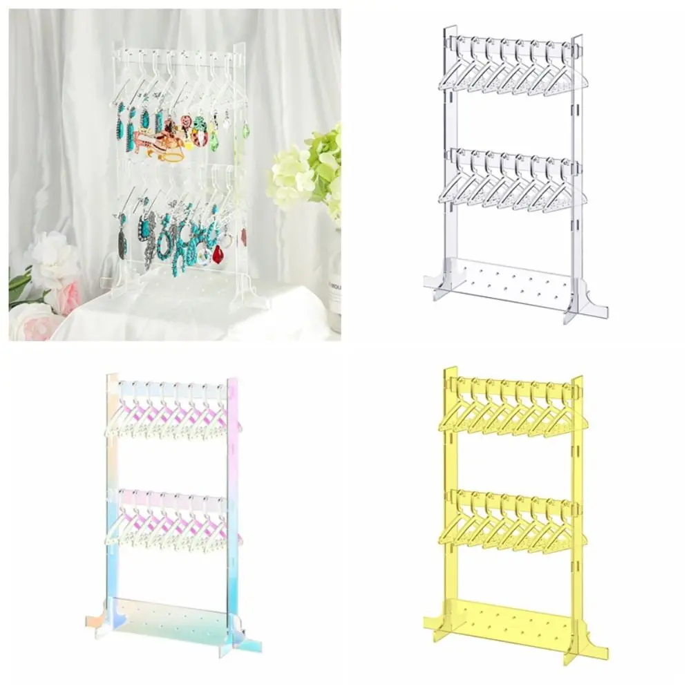 

Fashion Accessories Coat Hanger Shape Jewelry Rack Organizer Jewelry Display Transparent Earrings Holders Earring Rack Tabletop