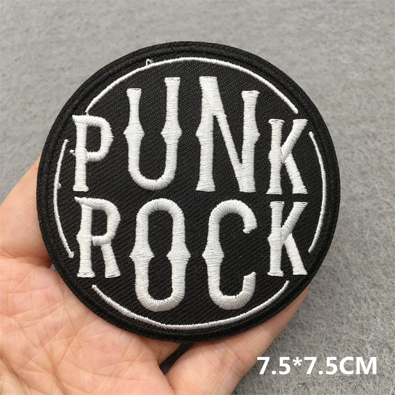 Schwarz-weiße Aufnäher auf Kleidung, bestickt, DIY-Aufnäher zum Aufbügeln für Kleidung, Jacke, Jeans, Aufkleber, Punk-Applikationen – Detail 8