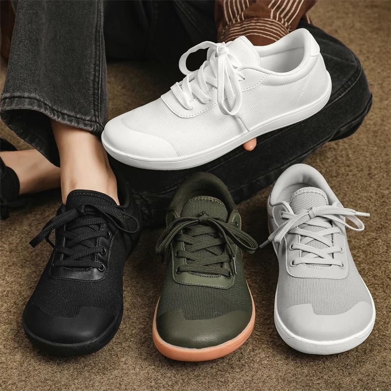 Wide-Toe-Box Barefoot Shoes for Men Minimalist Breathable Comfortable Trail Walking Shoes Green Sneakers 8889 2