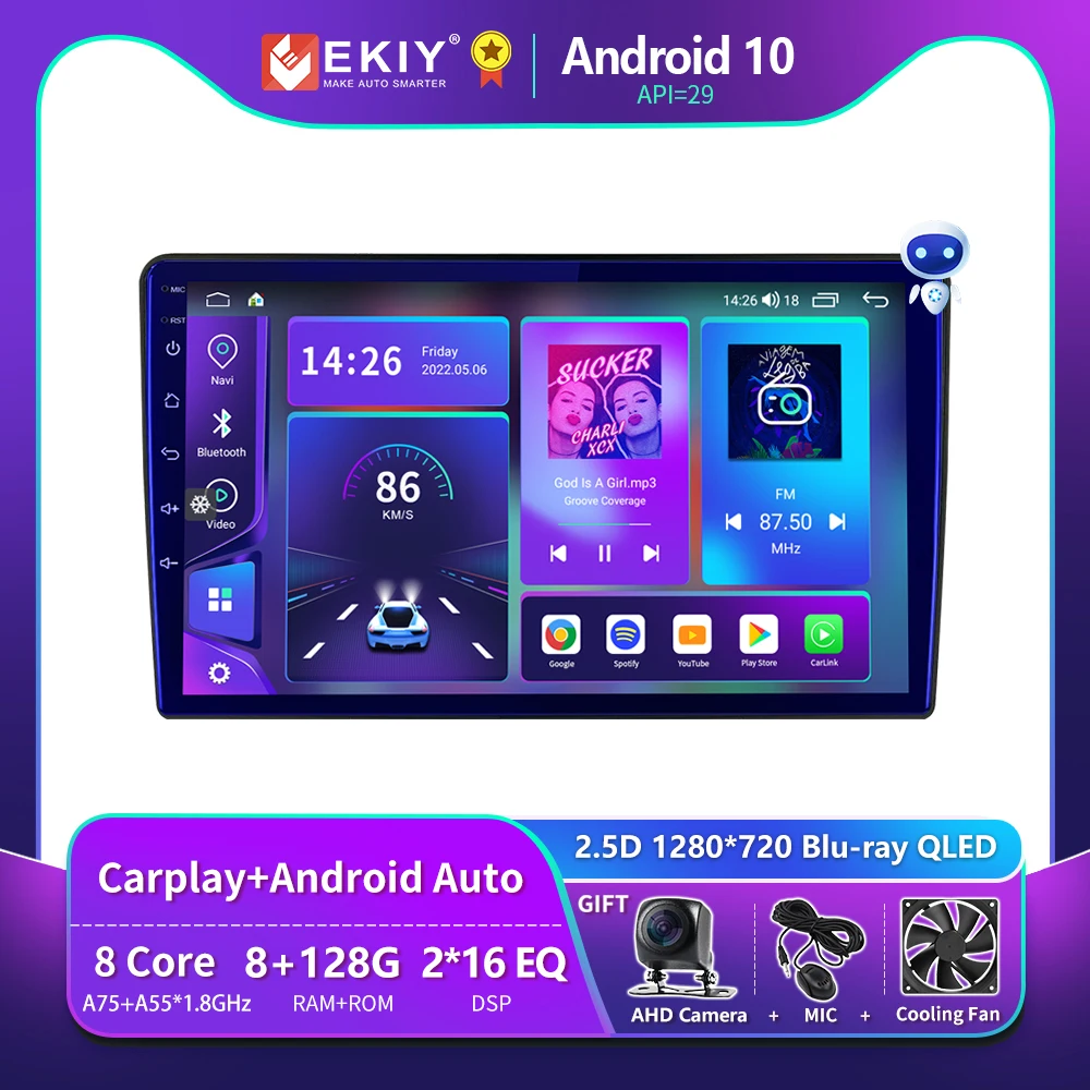 

EKIY T900 8G 128G Android для Ford Tourneo Transit Courier 2020 автомобильное радио Blu-Ray QLED мультимедийный плеер GPS навигация Carplay