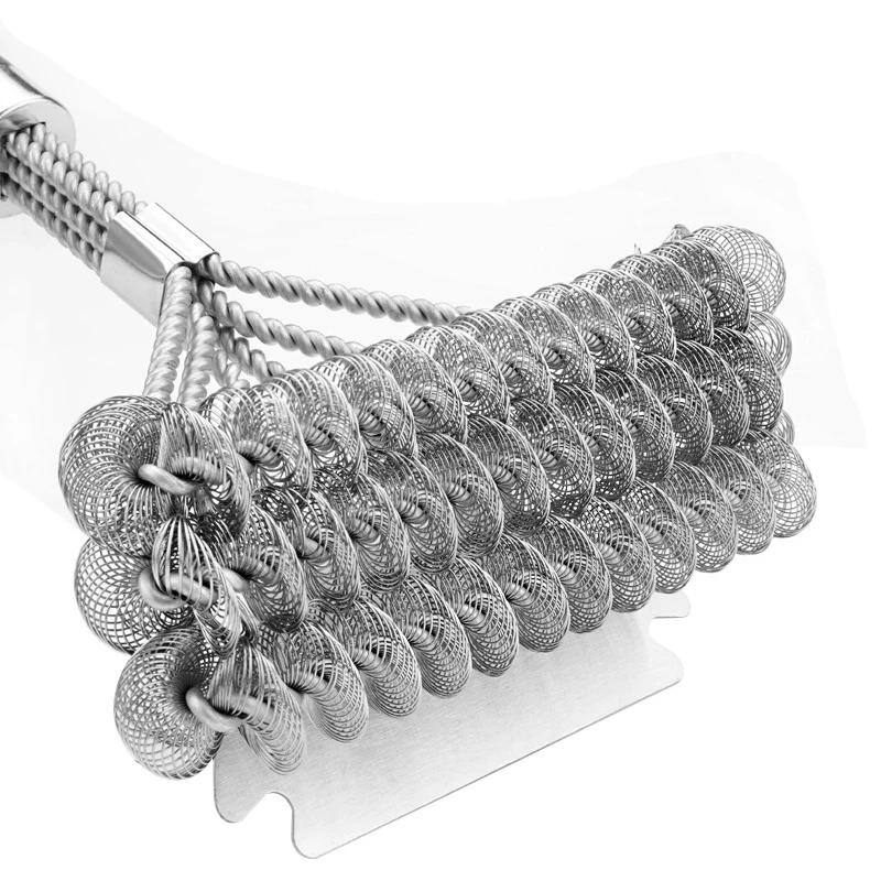 Description Picture 6 of item3-in-1 Grill Cleaning Brush BBQ Tool - Stainless Steel Barbecue Cleaner Brush Set Best BBQ Accessories for Kitchen