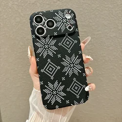 Carbon Fiber Texture Magnetic Shockproof Case with Camera Protection - iPhone 17 (Nordic Snowflake)