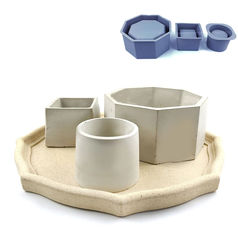 Flower Pot Silicone Resin Mold Flower Epoxy Resin Casting Mold Succulent Vase Cement Mold Holder Wax Mold