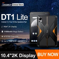 Fossibot DT1 Lite Rugged Tablet 10.4'' 2K-Large Screen 4GB RAM 64GB ROM Android 13 11000mAh Battery Four Hi-Res Speakers Pad 1