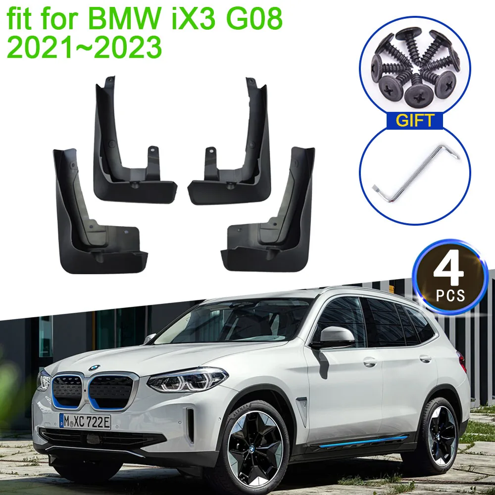 

For BMW iX3 G08 2021 2022 2023 Mud Flaps Mudguards Anti-splash Guards Fender Flare Front Rear Wheels 4Pcs Car Stying Accessories