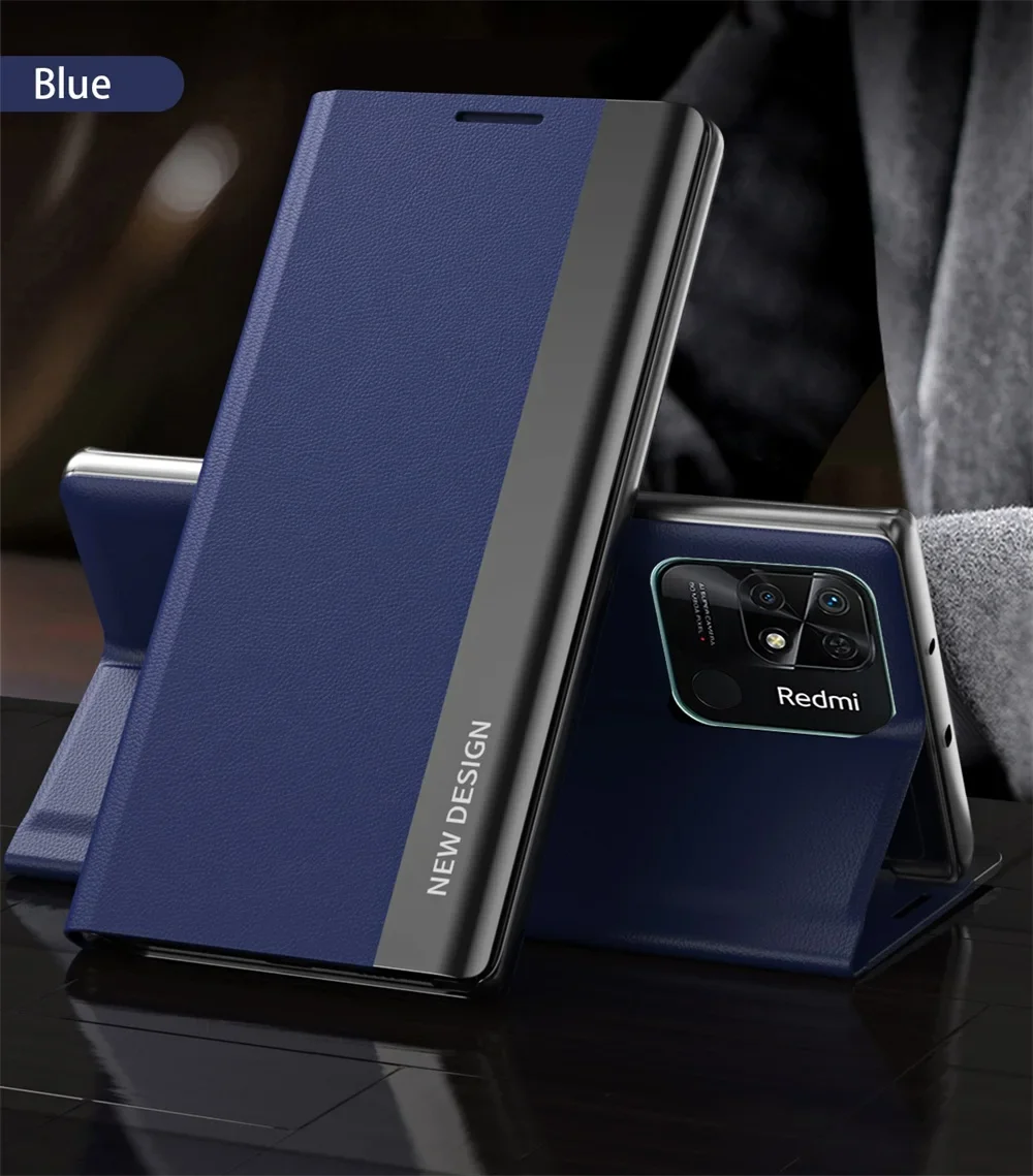 Luxury Leather Magnetic Flip Cover Wallet Case - Elegant Stand Design