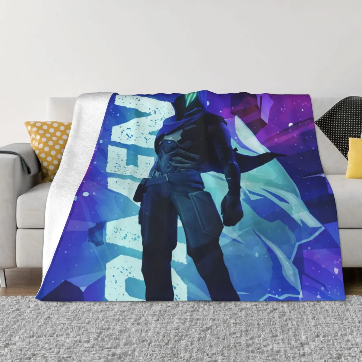 

Valorant Game Blanket Flannel Decoration Omen Portable Home Bedspread