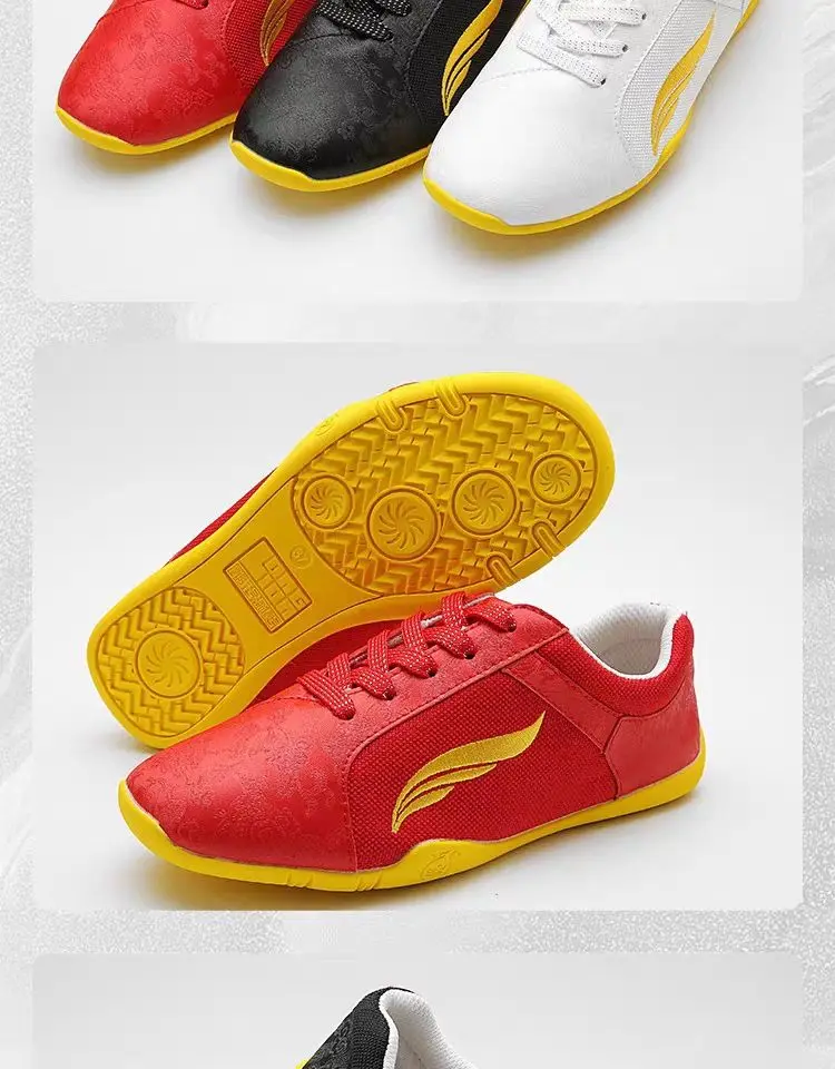 Multifunctional Practice Shoes Professional Use Tri-color and Yellow Rubber Outsole Kung Fu Shoes Martial Arts Good