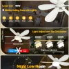 White/Multicolored 30W/40W Ceiling Fan Light with Remote Socket Light with Fan E26 Base in Ceiling Fan with 3 Speeds for Bedroom 5