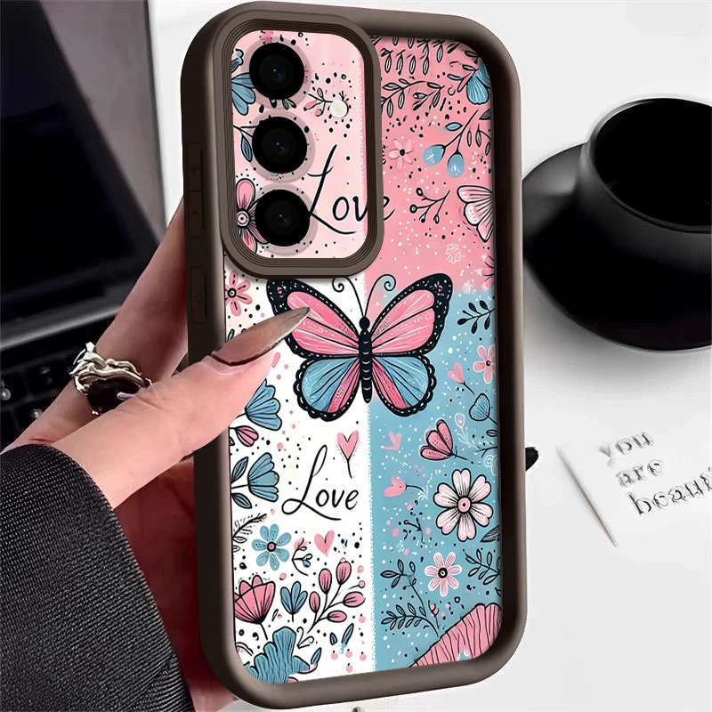 Blue Pink Butterfly Floral Phone Case