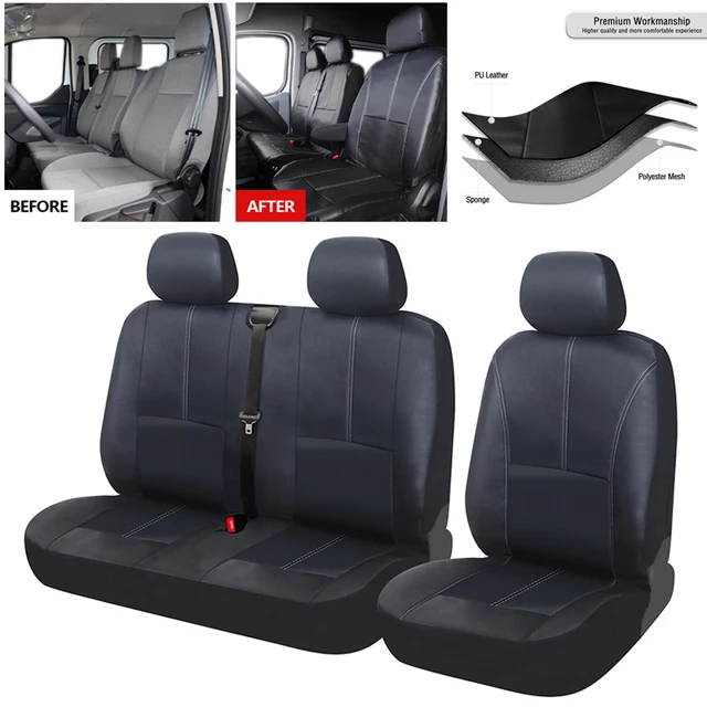 Custom Transit Hoch leistungs leder Autos itz bezüge wasserdichte Einzel  Doppel Van Sitzbezüge für VW T4 für Opel Vivaro für Lveco - AliExpress