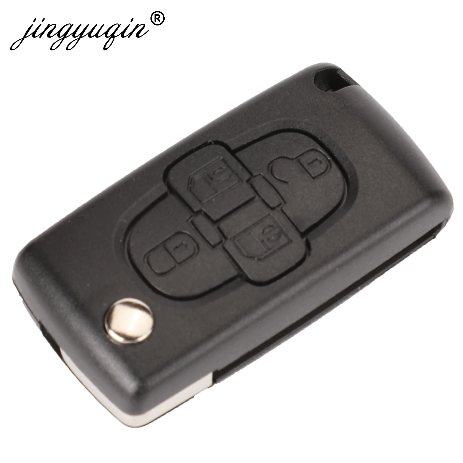 jingyuqin VA2/HCA Uncut Blade 4 Butttons Car Key Shell Flip Floding Fob for Peugeot 1007 CE0523 Remote Fob Remote Key Case car key shell key shell