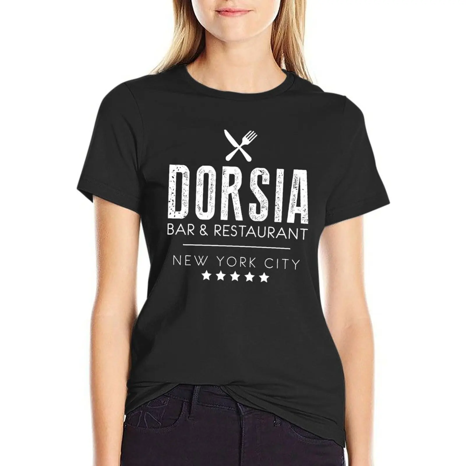 

Dorsia Bar & Restaurant T-Shirt Summer Women's clothing plain t shirts for Women