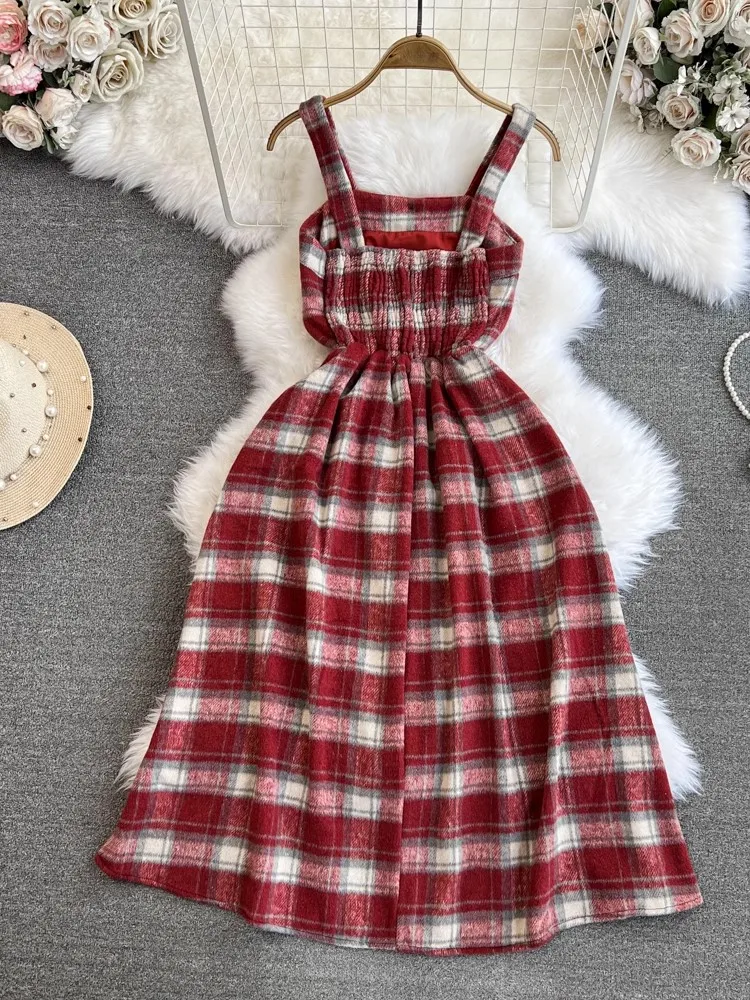 strapless open back dress Novella Dress in Red Plaid | Whimsically Feminine Timeless Twirly-Worthy  Dresses & Hair Bows