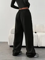 Women's Winter Loose Wide Leg Pants Are Suitable for Casual and Sports Wear. Black Sports Pants Are Suitable for Women - Image 2