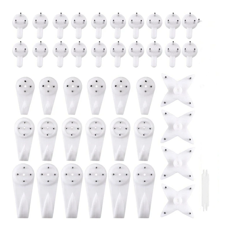 

HOT SALE 105 Pack Picture Hangers For Hard Wall Concrete Wall Hanging Photo Frames Drywall Hook Art Painting Display Hangers Clo