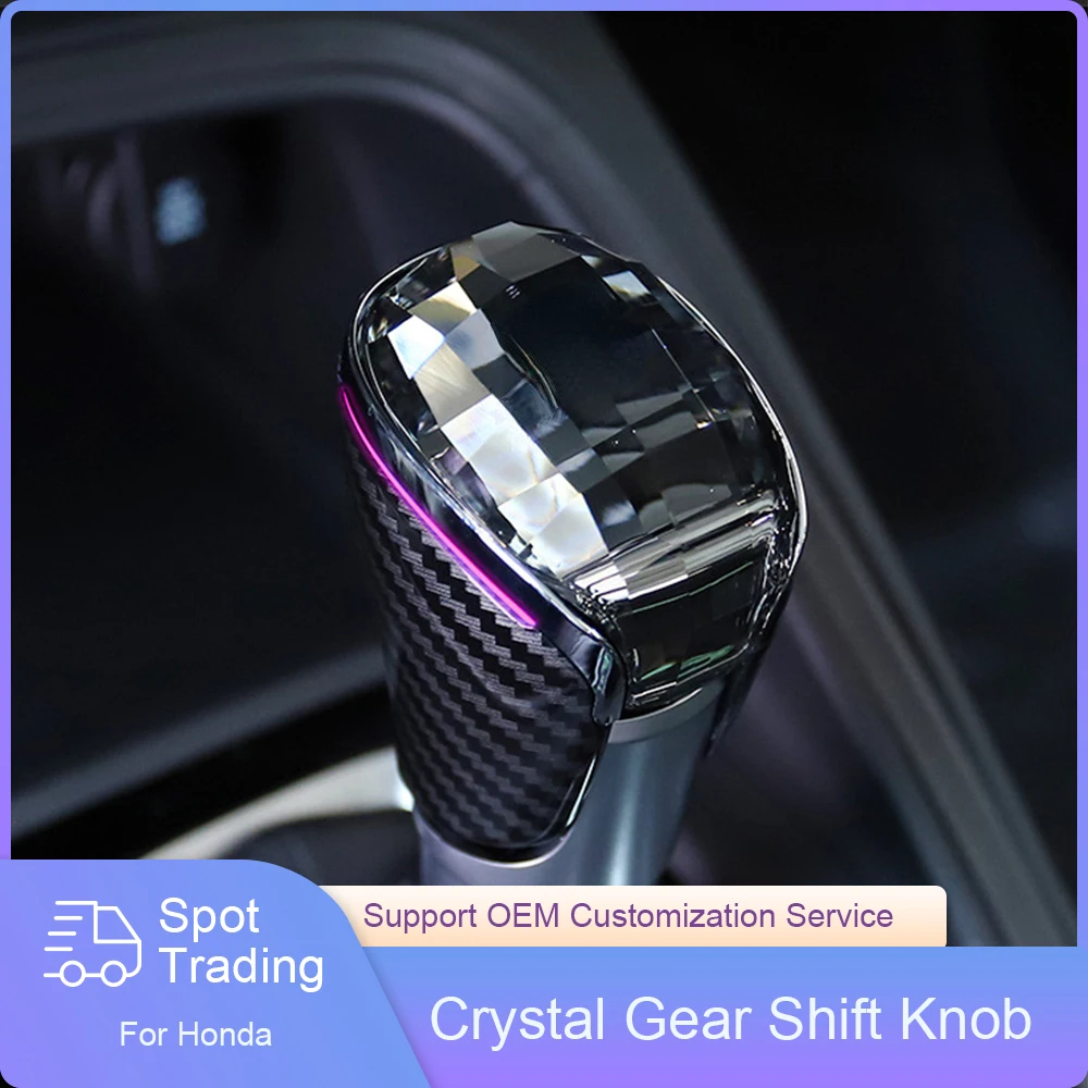 

For Honda Accord 2018-2022 Civic Fit 2021 2022 CRV XRV ZRV 2023 Crystal Gear Shift Knob with LED Atmosphere Light