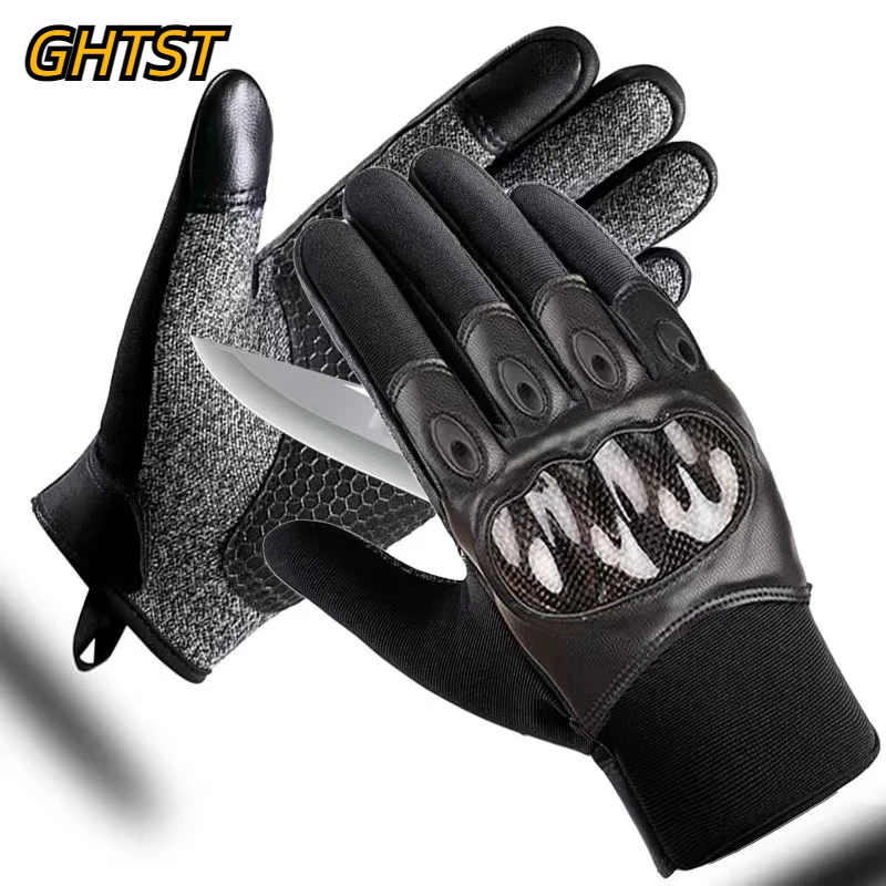 Cycling Tactical Military Gloves Carbon Fiber Combat Level 5 Anti-Cut Leather Sheepskin Lobar Protection Fiber Shell Gloves