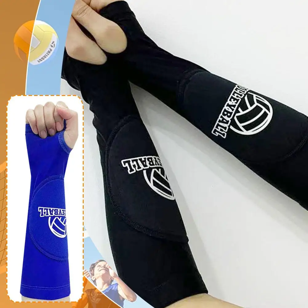 1pair Volleyball Arm Sleeves Passing Forearm Sleeves With Pad & Thumbhole For Youth Adult Children Protect Arms F2q9