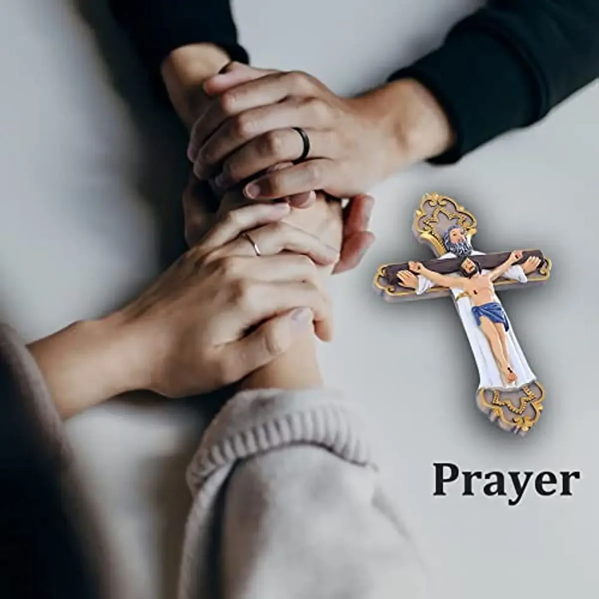 

Resin Full-Color Handmade Crucifix Wall Cross Catholic for Home Decor, Religious Gift Holy Trinity