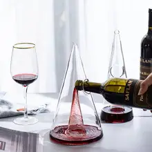 

Wine Decanter Handmade Crystal Red Wine Brandy Champagne Glasses Pyramid Decanter Bottle Jug Pourer Aerator for Family Bar
