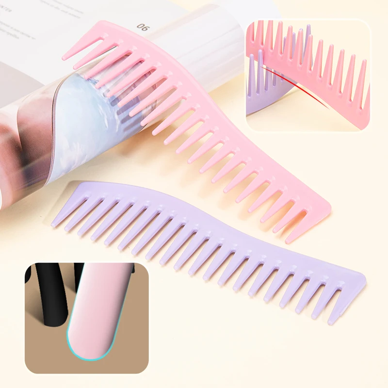 Wide Tooth Shark Plastic Curly Hair Comb Men's Back Hollow Comb Styling Tools