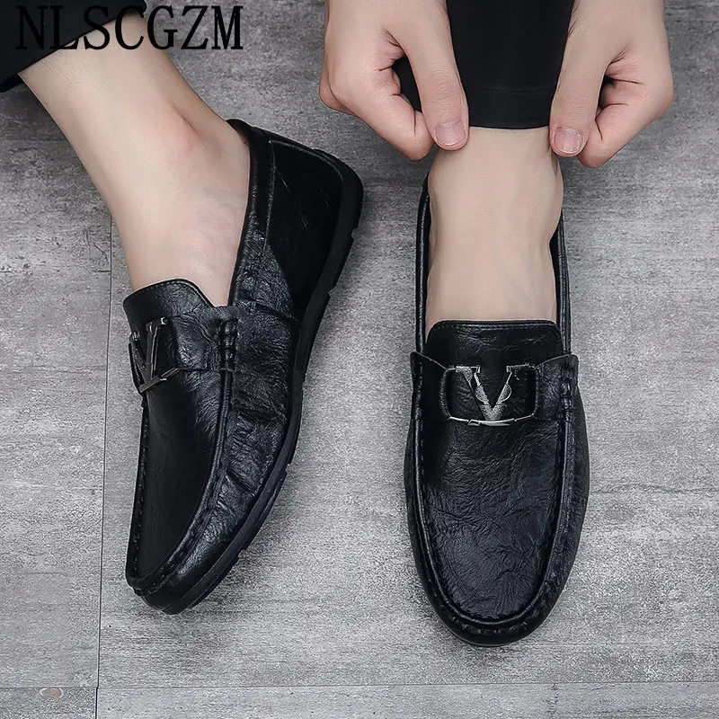 Leather Shoes for Men Loafers for Men Casuales Office Slip on Shoes Luxury Sneakers Italiano Casual мужская обувь