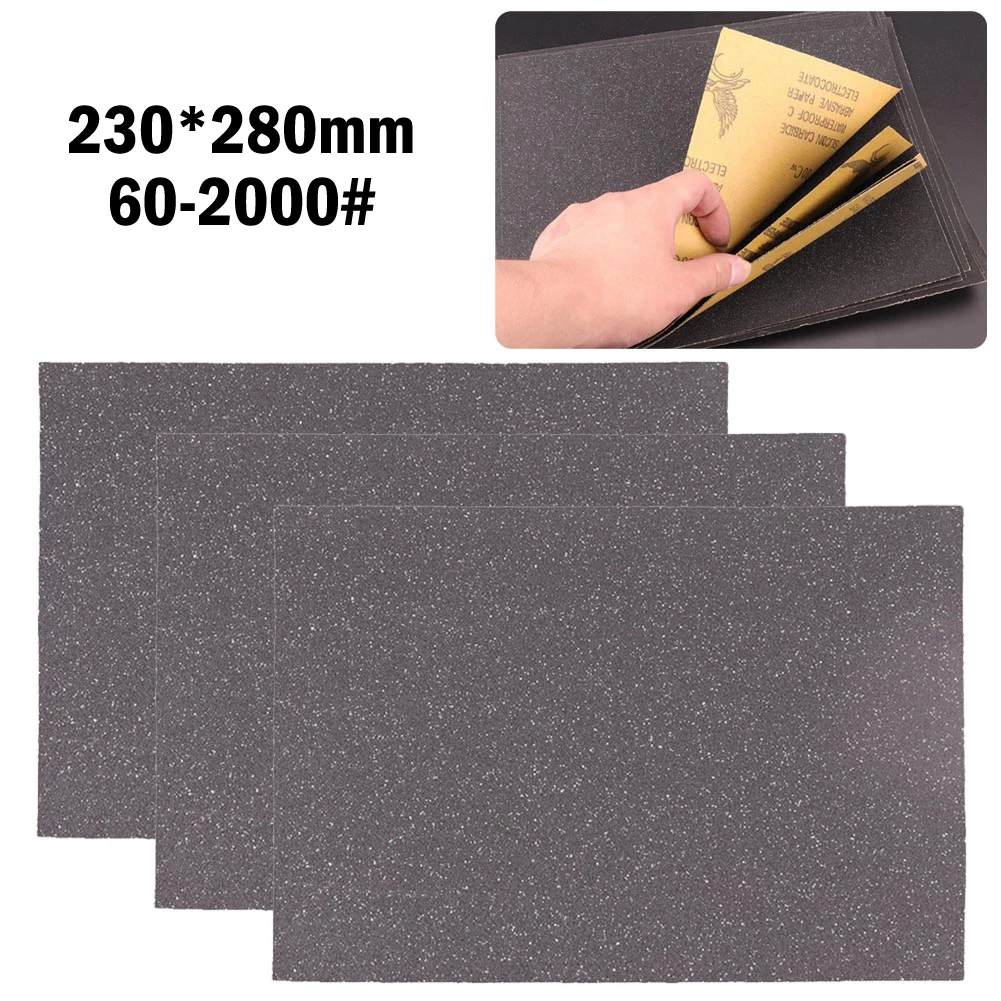 

Wet And Dry Sandpaper Waterproof Paper Sheets 230×280mm 60 80 100 120 240 400 600 800 1000 1200 1500 2000 Grit Abrasive Tool