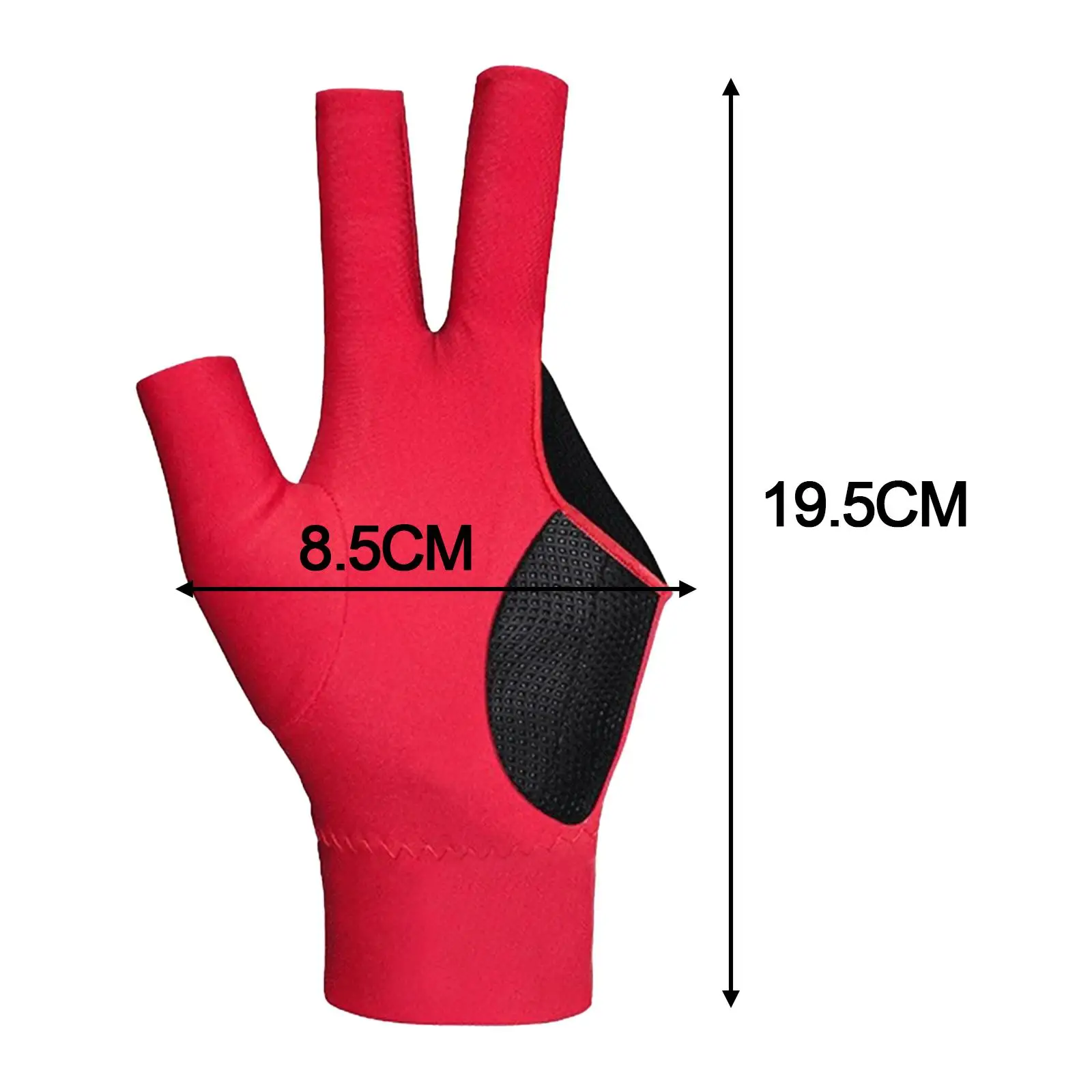 3 Fingers Billiard Glove Adjustable Nonslip Lightweight Pool Cue Mitts Snooker Gloves for Games Playing Indoor Adults Training