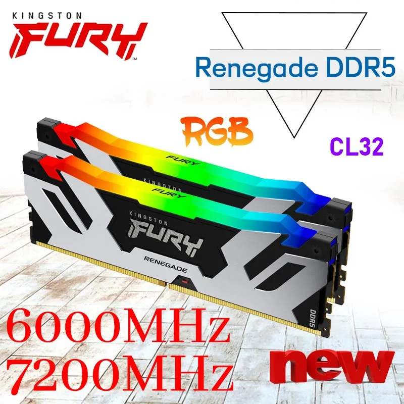 

Kingston FURY Renegade DDR5 RGB Memory LGA 1700 AM4 16GB 32GB 6000MHz 6400MHz RAM D5 PC Desktop Motherboard CL 32 GAMING NEW