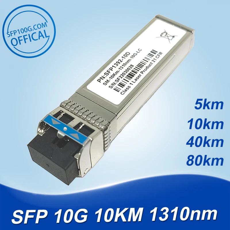 10G SFP+Duplex LC Optical Fiber Module Single 5km 1310nm with INTEL/Cisco/Mikrotik/Huawei/Extreme Switch Full Compatible focusable red laser diode module 648nm 650nm 100mw 16x68mm dot shape with 5v adapter