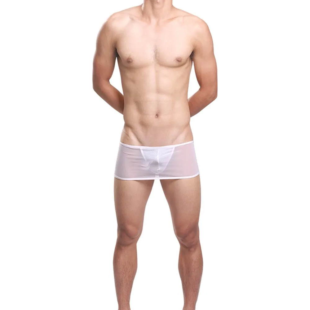 Men's Ultra-Thin Sheer Elasticity Panties Male Thong Seductive Underwear Men See-through Skirt T-Pants Underpants Erotic Lingeri