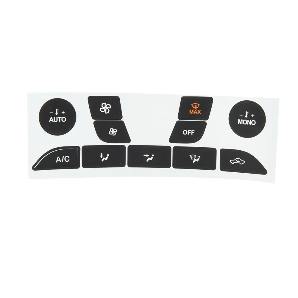 

A/C Button Repair Sticker Black Car Air Condition Control Switch Decorative For Vehicle High Grade Vinyl Durable