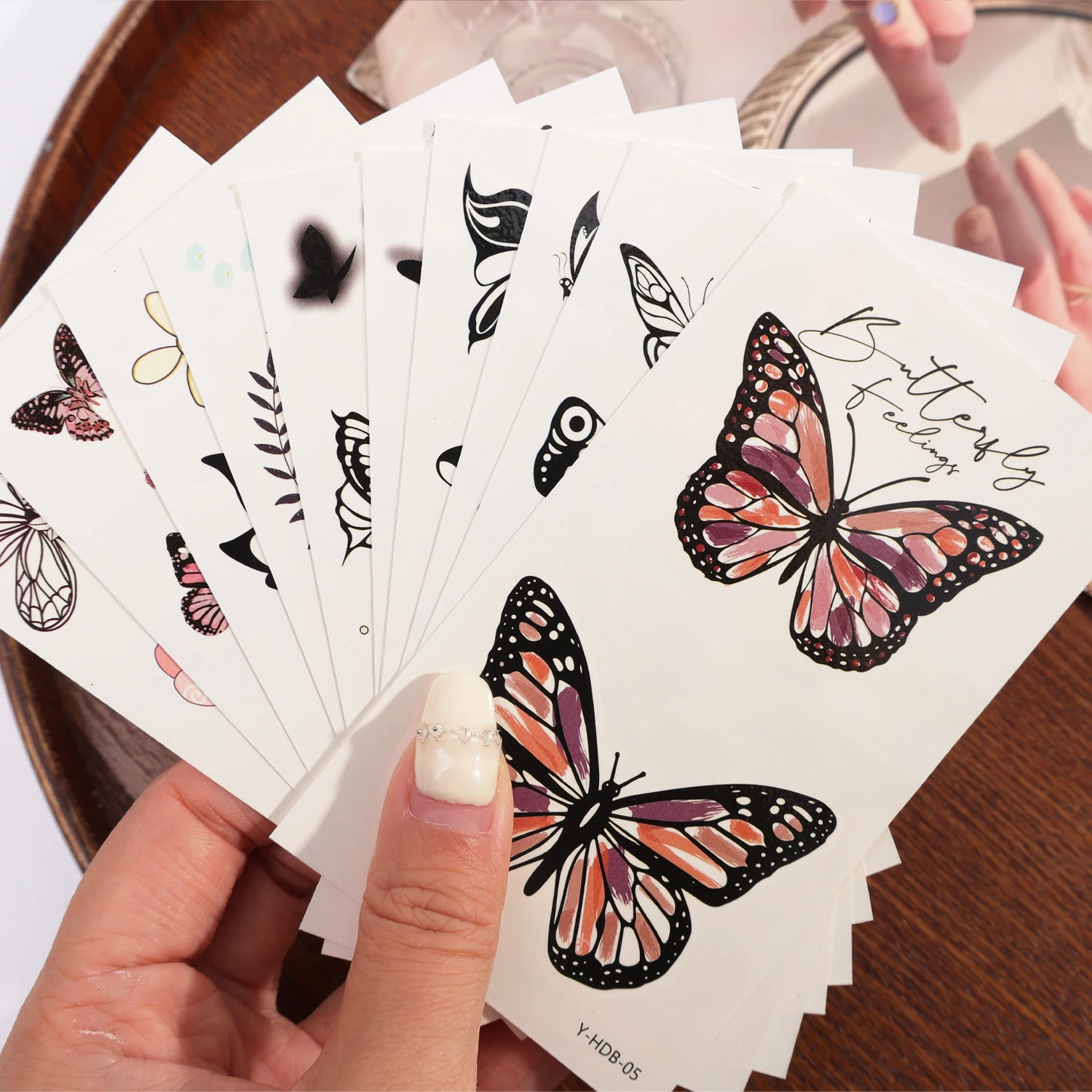 Waterproof Dark Butterfly Temporary Tattoo Stickers for Body Art
