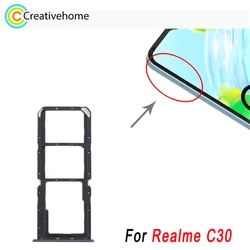 For Realme C30 Phone Dual SIM Card Tray + Micro SD Card Tray Adapter Replacement Part